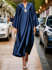 Luxe Glitter Satin Kaftan Maxi Dress