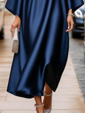 Luxe Glitter Satin Kaftan Maxi Dress