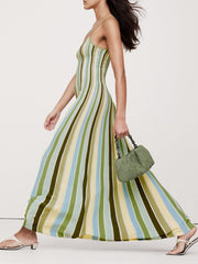 Sculpted Stripe Maxi Dress