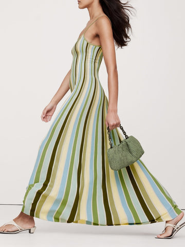 Sculpted Stripe Maxi Dress