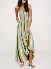 Sculpted Stripe Maxi Dress